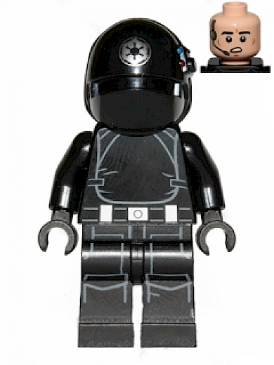 Imperial Gunner — Imperial Gunner - Helmet with Silver Imperial Logo, Light Nougat Head, Open Mouth