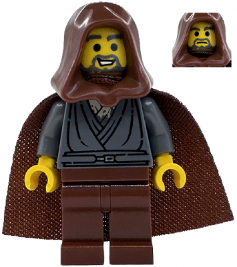 Jedi Bob — Jedi Bob (Bobarian Afol) - Dark Bluish Gray Tunic, Reddish Brown Hood and Cape